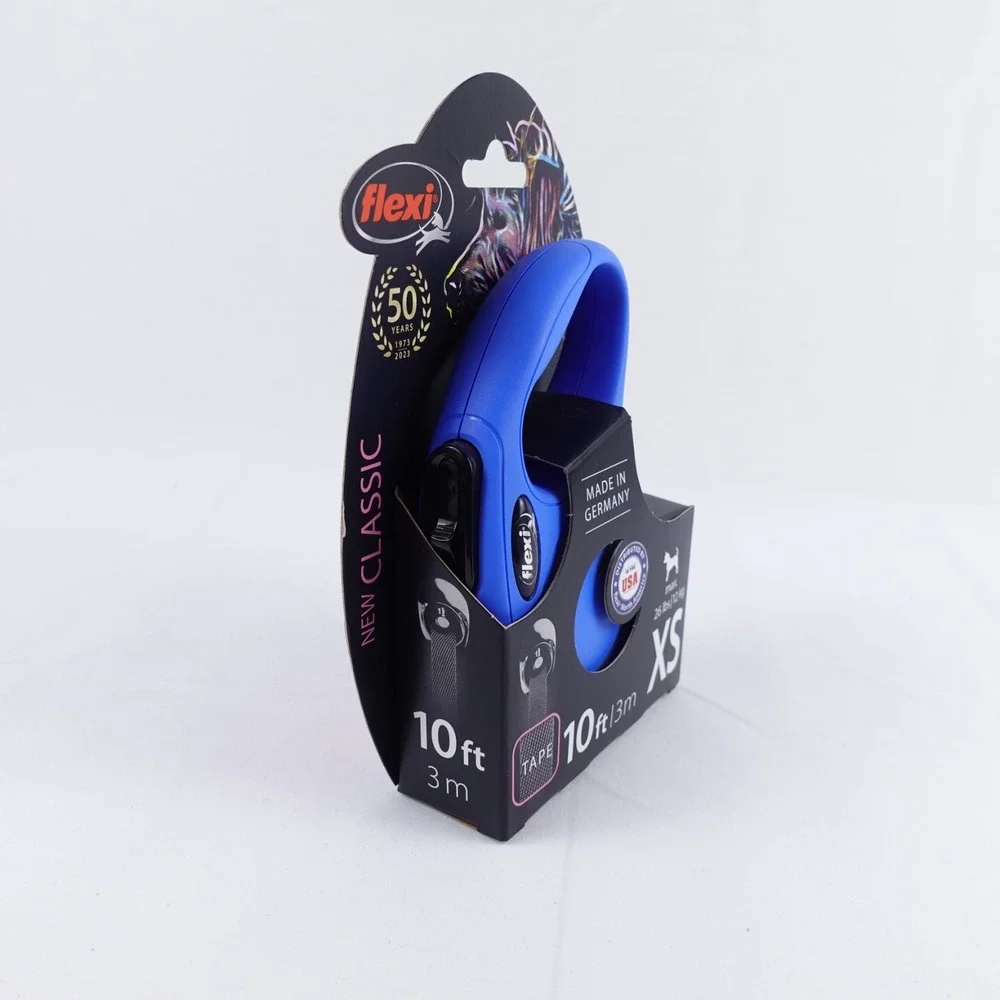 Flexi Comfort Dog Leash Retractable Tape XS Pets 0-26 lbs Blue 10 feet NEW